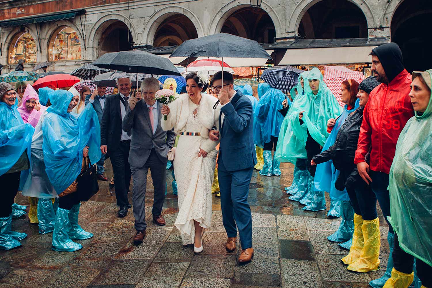 Wedding in Venice in the rain