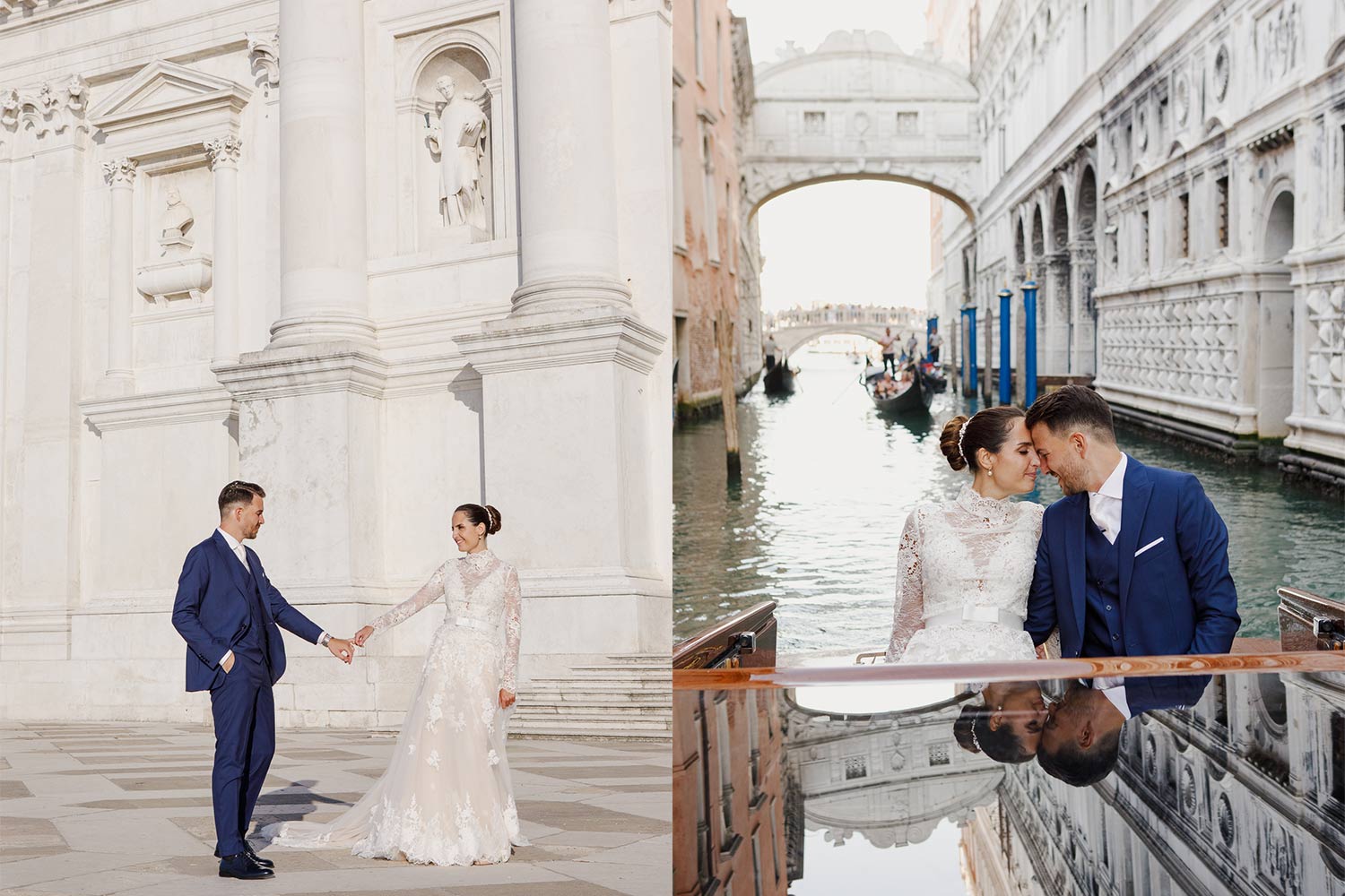 Giorgia e Francesco nel taxi acqueo a San Marco - Storia incantata a Venezia