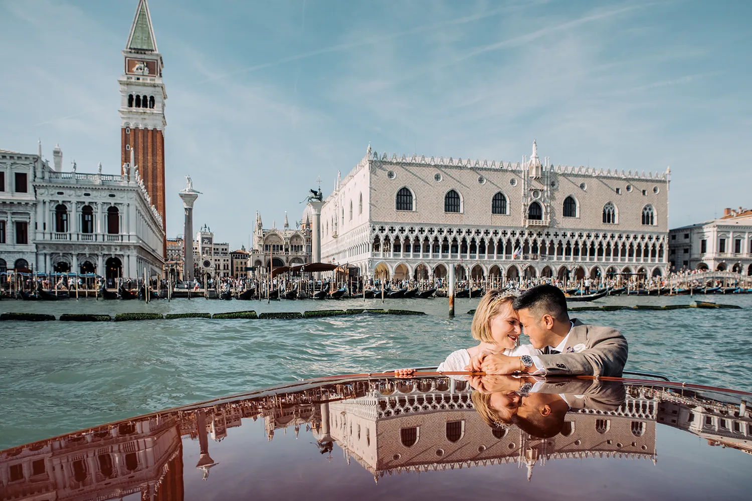 Miriam e Phong con Piazza San Marco sullo sfondo