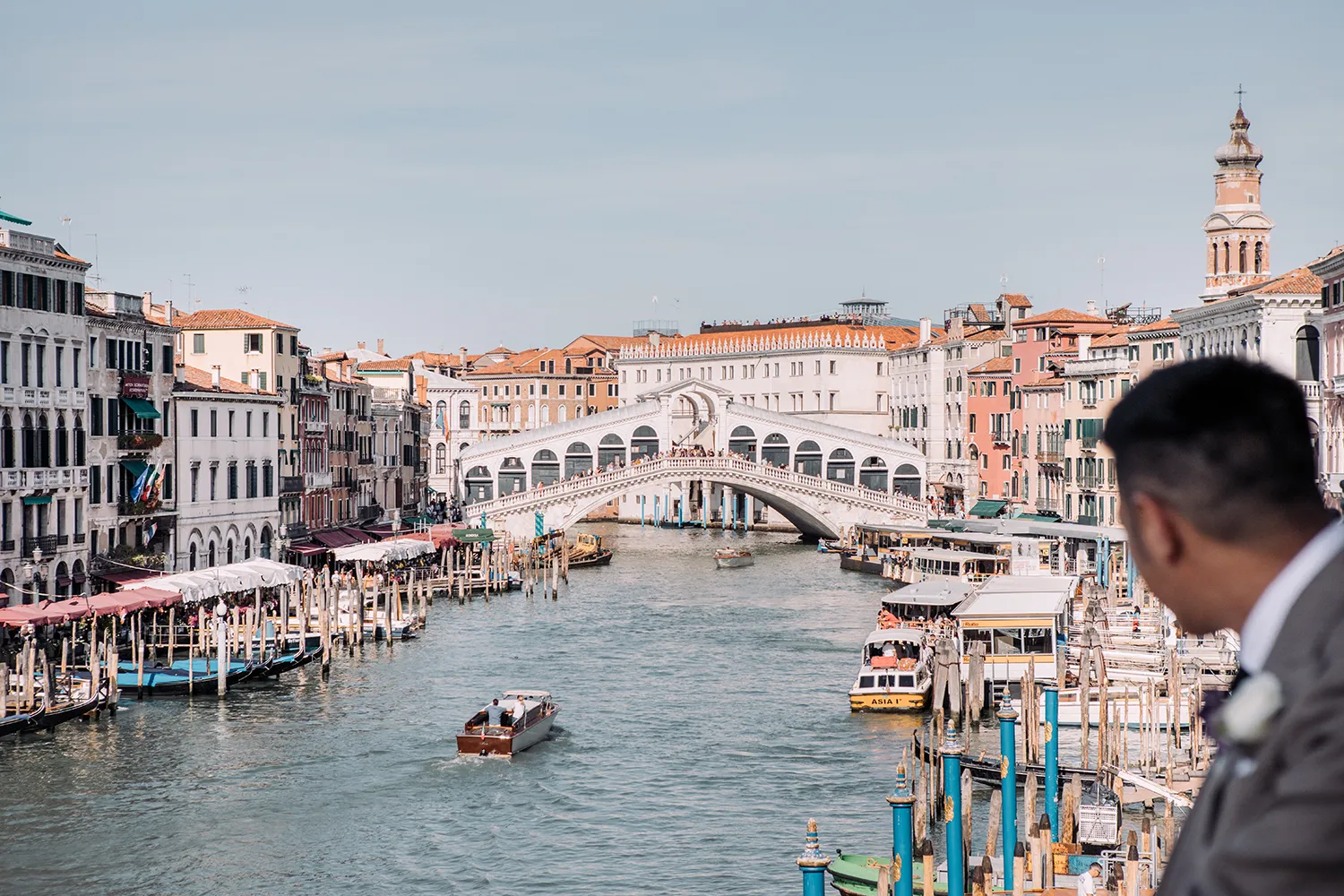 Vista dal balcone di Palazzo Cavalli dopo il Matrimonio Civile a Venezia